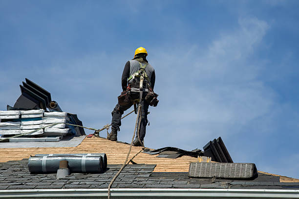 Professional Gutter Installation technician working in La Conner, WA